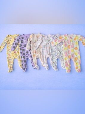 Baby Girl Footie Pajama Bundle 3-6M Halloween Floral Easter NWOT 6pc